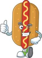 dessin animé personnage de Hot-dog vecteur