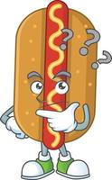 dessin animé personnage de Hot-dog vecteur