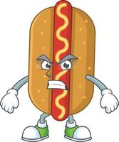 dessin animé personnage de Hot-dog vecteur