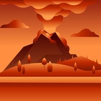 Vecteur de paysage de volcan