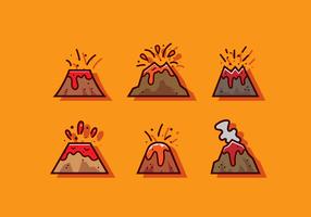 Vecteur d'icône de volcan