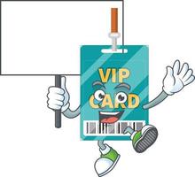 dessin animé personnage de VIP passer carte vecteur