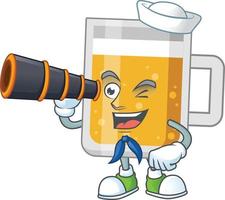 dessin animé personnage de verre de Bière vecteur