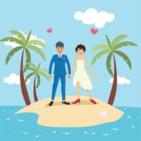 Illustration vectorielle de plage mariage vecteur