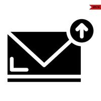 courrier et La Flèche dans bouton glyphe icône vecteur