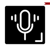 microphone dans Cadre glyphe icône vecteur