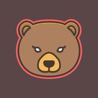 animal forêt jungle faune bête bébé ours tête visage mignonne mascotte coloré logo conception vecteur
