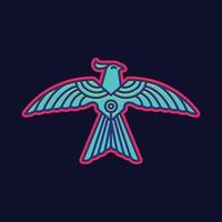 en volant oiseau liberté cornu Aigle La technologie moderne géométrique coloré abstrait logo conception vecteur