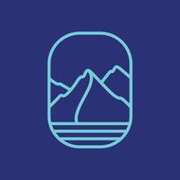 arrondi badge moderne iceberg Montagne la glace l'eau du froid minimal ligne logo conception vecteur