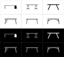 table Icônes ensemble. vecteur illustration isolé sur blanc et noir Contexte.