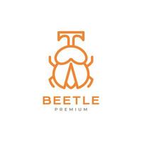 animal insecte scarabée lignes art moderne minimaliste logo conception vecteur