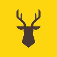 animal forêt savane faune herbivore cerf tête cornu moderne géométrique minimal logo conception vecteur