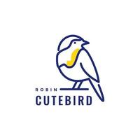 exotique oiseau beauté américain Robin ligne abstrait moderne logo conception vecteur