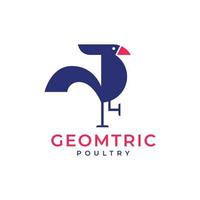 animal la volaille coq poulet géométrique moderne minimal logo conception vecteur