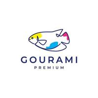 gourami poisson nourriture cuisinier goût ligne art moderne minimal logo conception vecteur