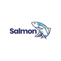 Saumon poisson mer océan Frais nourriture ligne art moderne abstrait coloré logo conception vecteur