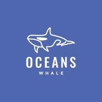 géant poisson océan mer baleine ligne art moderne minimal logo conception vecteur