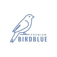 peu bleu oiseau beauté ligne minimal logo conception vecteur