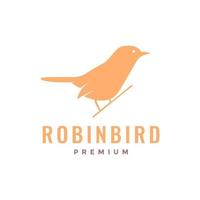 Robin oiseau peu perché branche nettoyer moderne logo conception vecteur