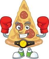 dessin animé personnage de tranche de Pizza vecteur