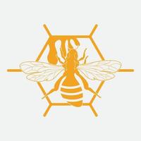 icône de conception d'illustrations de logo d'abeille vecteur