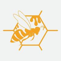 icône de conception d'illustrations de logo d'abeille vecteur