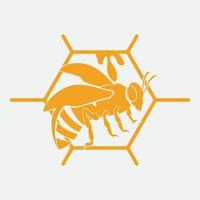 icône de conception d'illustrations de logo d'abeille vecteur