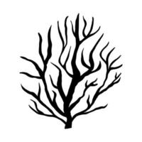 ramifié arbre. silhouette de une buisson. vecteur griffonnage