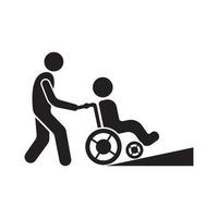 Facile fauteuil roulant symbole icône, illustration conception modèle. vecteur