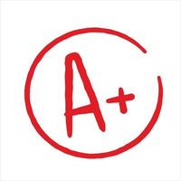 une marque de grade plus rouge. excellent test et examen de l'école. vecteur