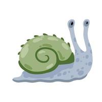 spirale coquille de escargot ou mollusque. Facile griffonnage dessin animé illustration. décoration de aquarium et la nature. vecteur