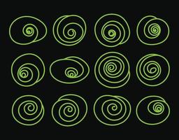 spirale rond abstrait forme art décoration plat conception vecteur illustration