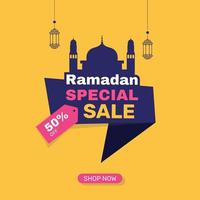 Ramadan vente remise bannière promotion. - vecteur. vecteur