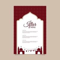 modèle de menu vertical iftar plat. - vecteur. vecteur