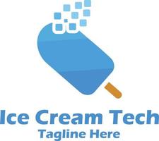 la glace crème bâton La technologie réseau. vecteur logo modèle