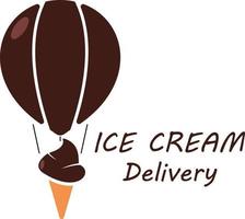 parachute la glace crème logo vecteur conception