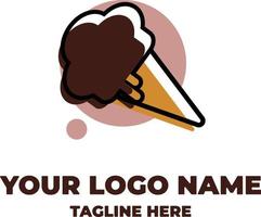 la glace crème chef Chocolat logo vecteur illustration