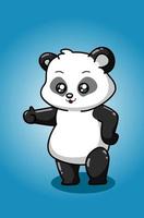 un petit panda donnant les pouces vers le haut dessin à la main vecteur