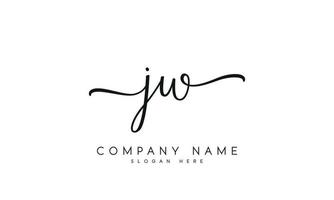 écriture Signature style lettre jw logo conception dans blanc Contexte. pro vecteur. vecteur