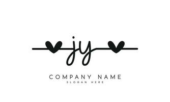 écriture Signature style lettre jy logo conception dans blanc Contexte. pro vecteur. vecteur