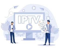 iptv concept. l'Internet protocole télévision. intelligent multimédia technologie.plat vecteur moderne illustration
