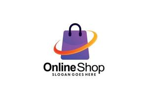 pente en ligne magasin logo conception vecteur