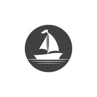 voile bateau yacht logo vecteur illustration