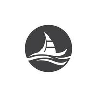 voile bateau yacht logo vecteur illustration