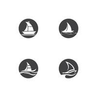 voile bateau yacht logo vecteur illustration