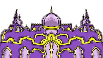 le illustration Contexte avec une Ramadan et eid al-fitr à thème conception, eid al adha, a un image de une violet mosquée vecteur