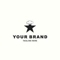 étoile logo avec un élégant du chef chapeau adapté pour votre restaurant vecteur