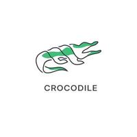crocodile alligator prédateur reptile logo icône symbole, crocodile logo conception avec ligne art style vecteur