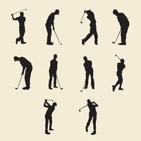 le golf silhouette, golfeurs silhouettes collection, vecteur ensemble de le golf joueur