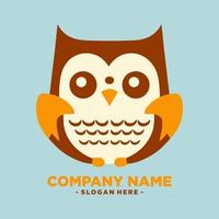 hibou plat mascotte logo vecteur illustration